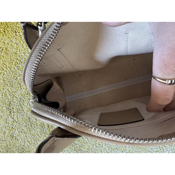 COPY - Coach Bleeker Bag Mini Preston Satchel Stripped Tan White Bag Crossbody - Picture 11 of 14